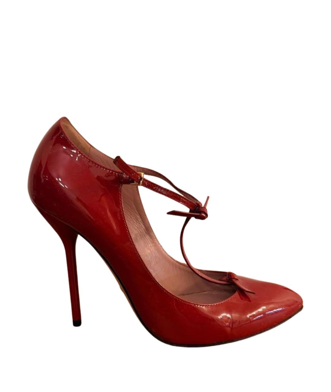 GUCCI Бордовые туфли из лакированной кожи, фото 1