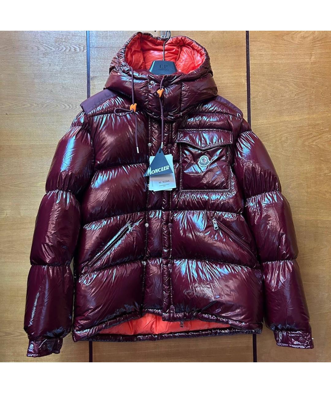 MONCLER Бордовый пуховик, фото 7