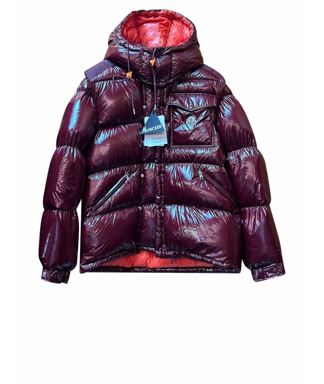 MONCLER Бордовый пуховик, фото 1