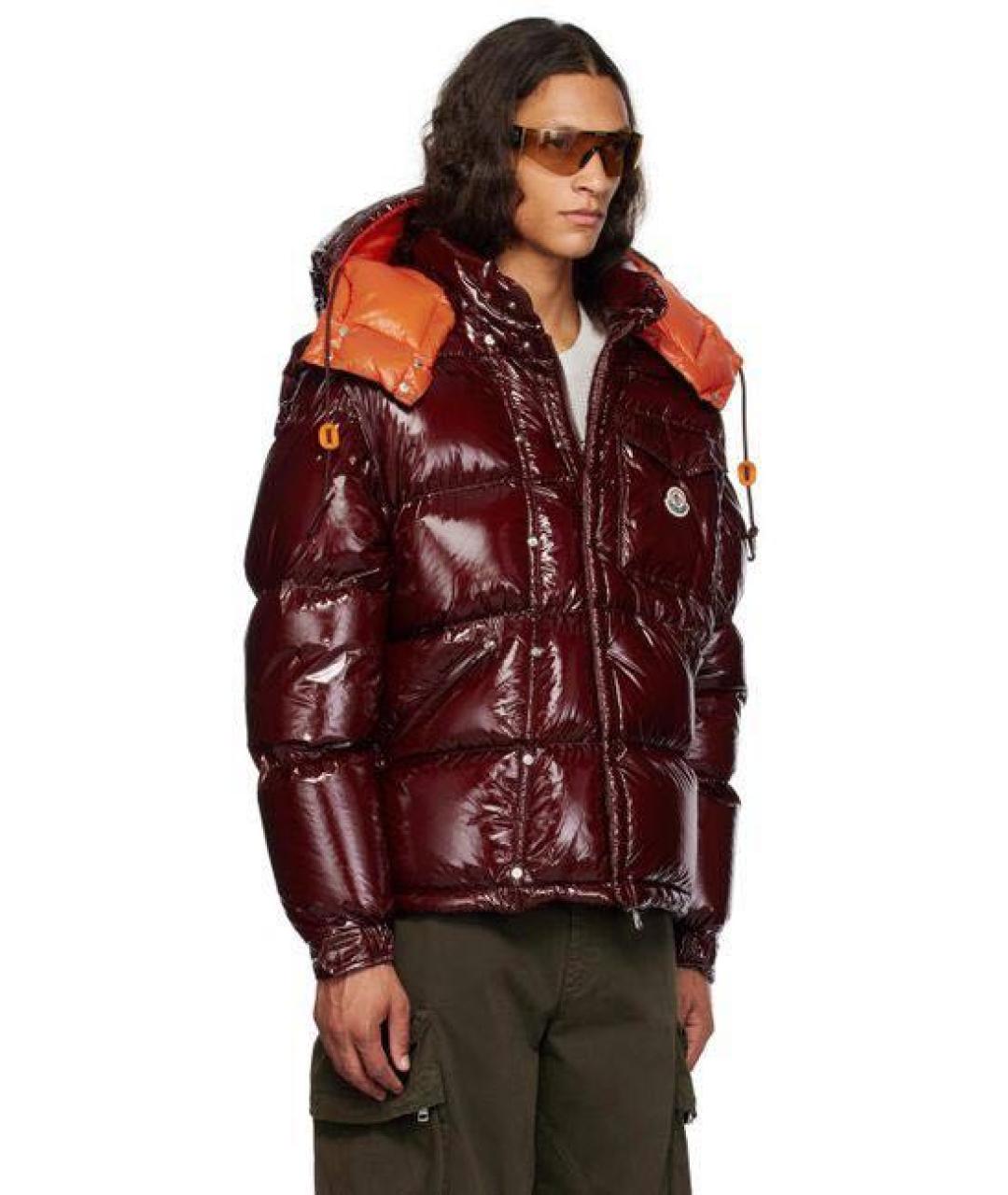 MONCLER Бордовый пуховик, фото 6