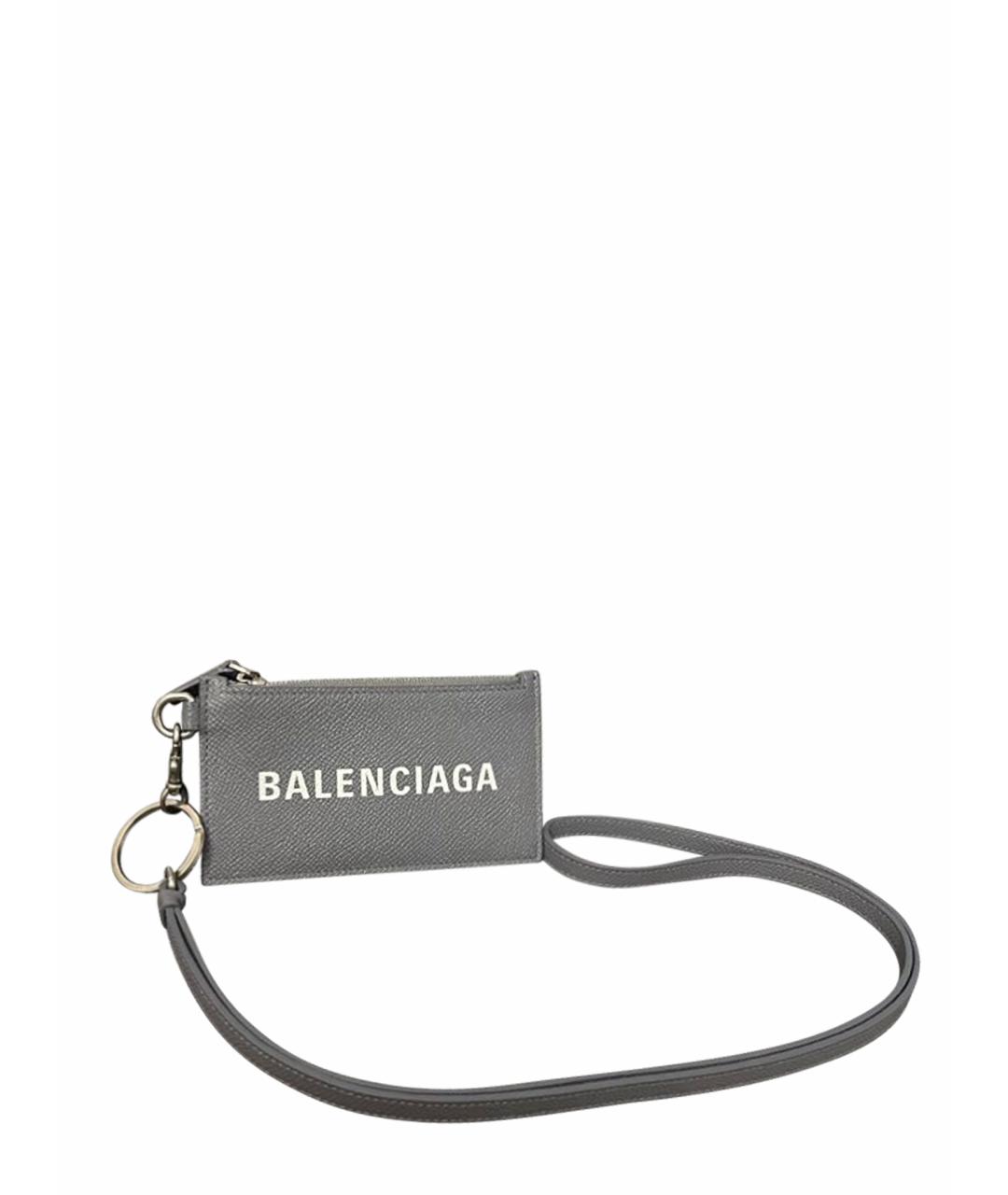 BALENCIAGA Серый кожаный кардхолдер, фото 1