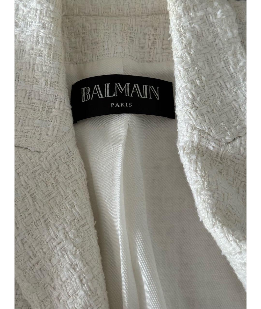 BALMAIN Белый твидовый жакет/пиджак, фото 3