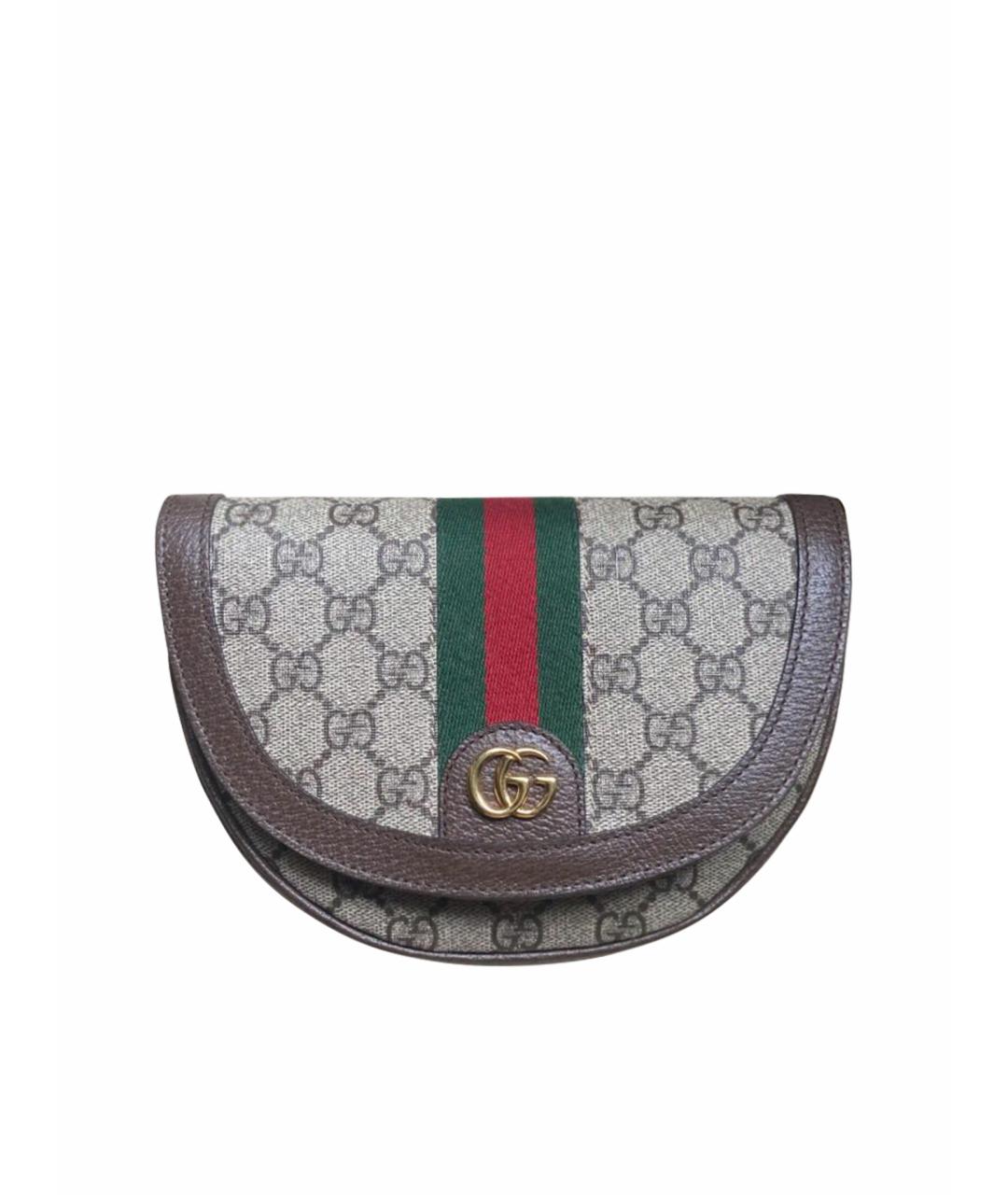 GUCCI Коричневая кожаная сумка через плечо, фото 1