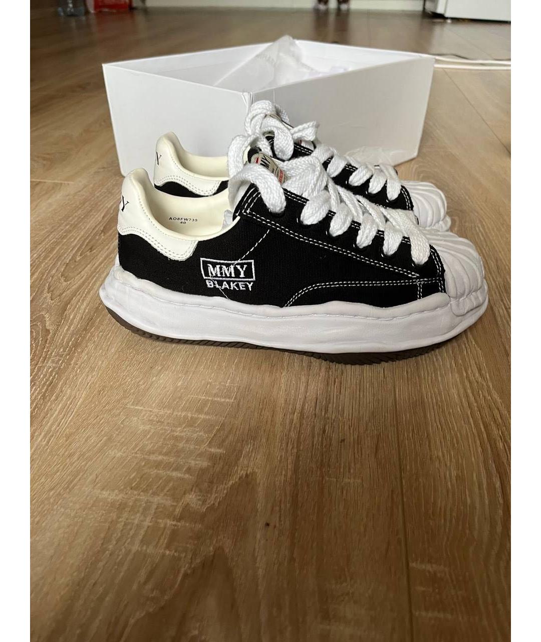 MAISON MIHARA YASUHIRO Черные текстильные низкие кроссовки / кеды