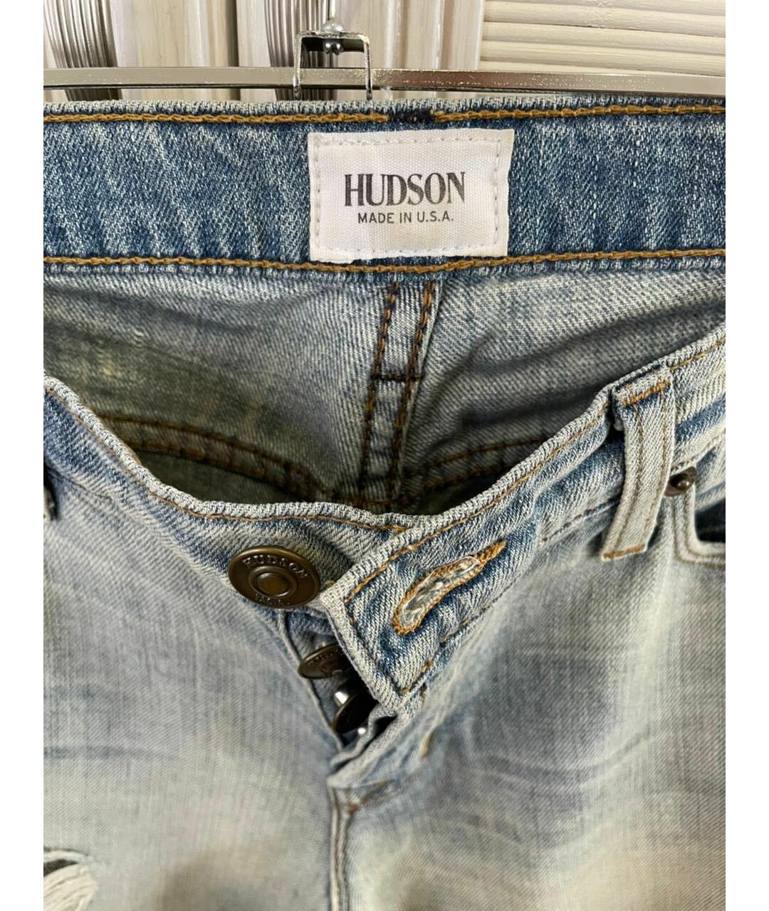 HUDSON Голубые прямые джинсы, фото 3