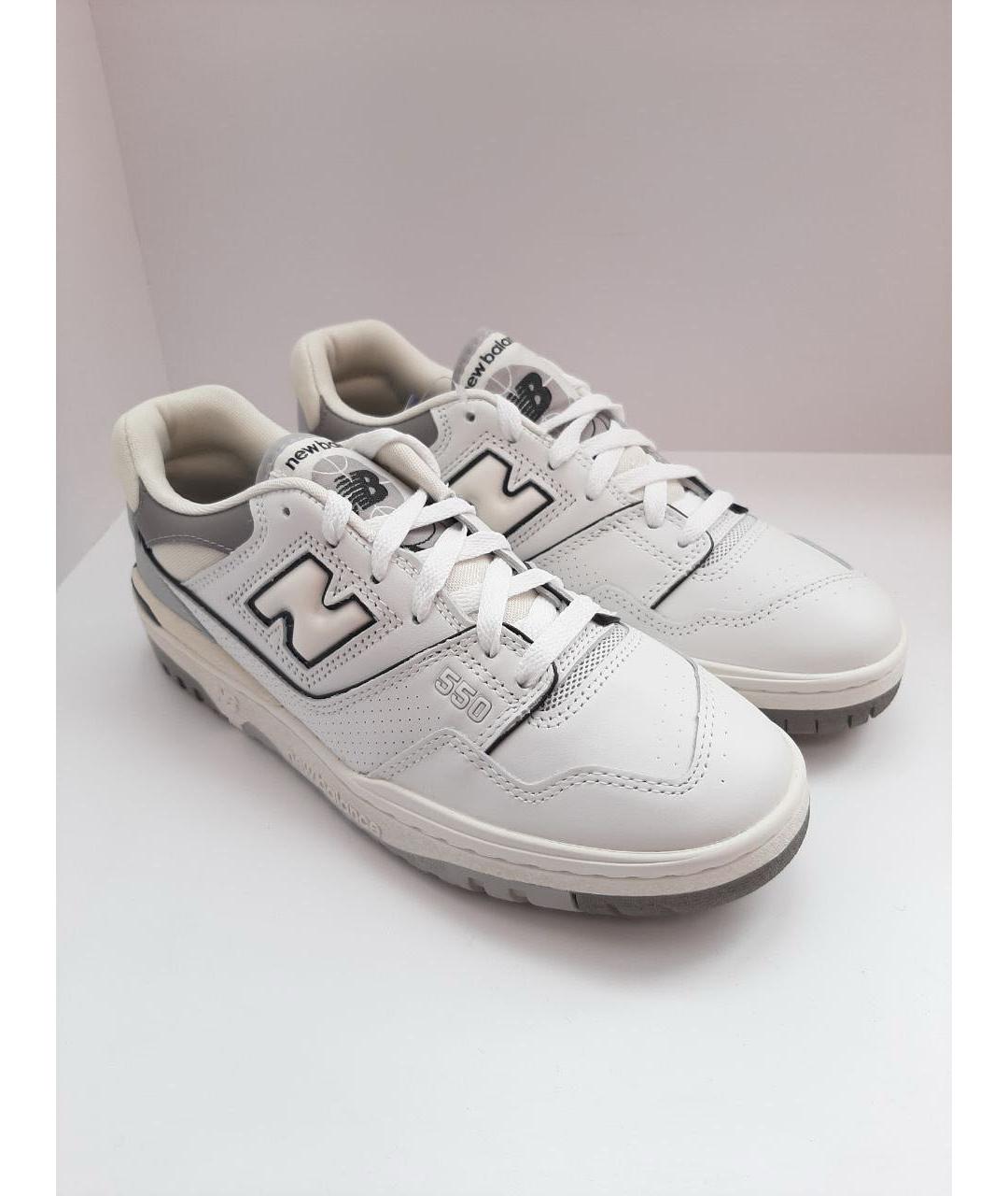 NEW BALANCE Белые кожаные низкие кроссовки / кеды, фото 7