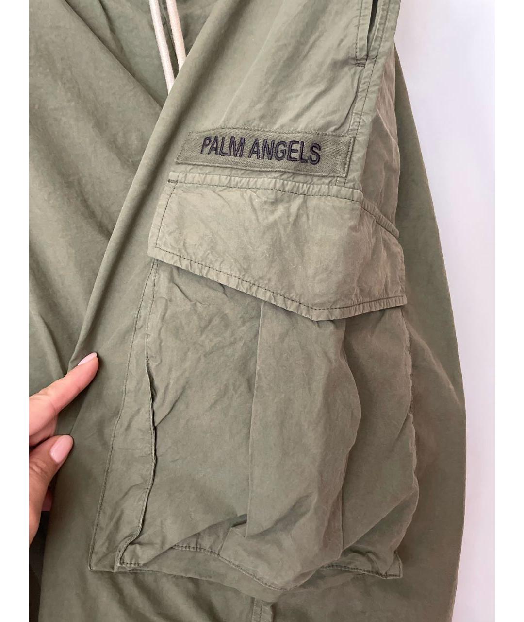 PALM ANGELS Хаки хлопковые брюки широкие, фото 7