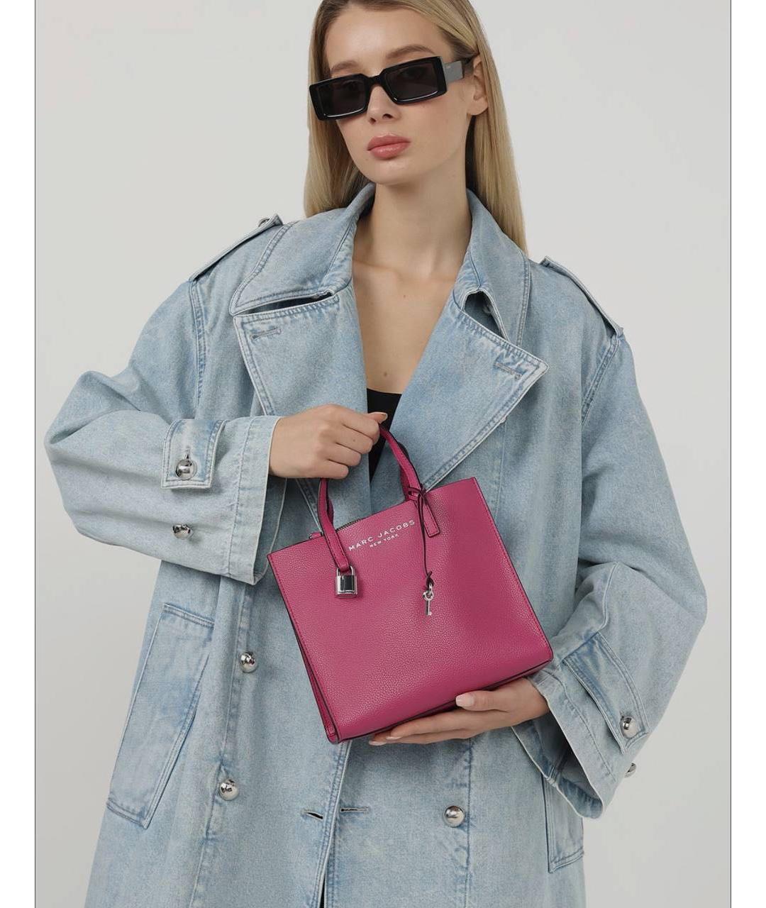 MARC JACOBS Фуксия кожаная сумка с короткими ручками, фото 6