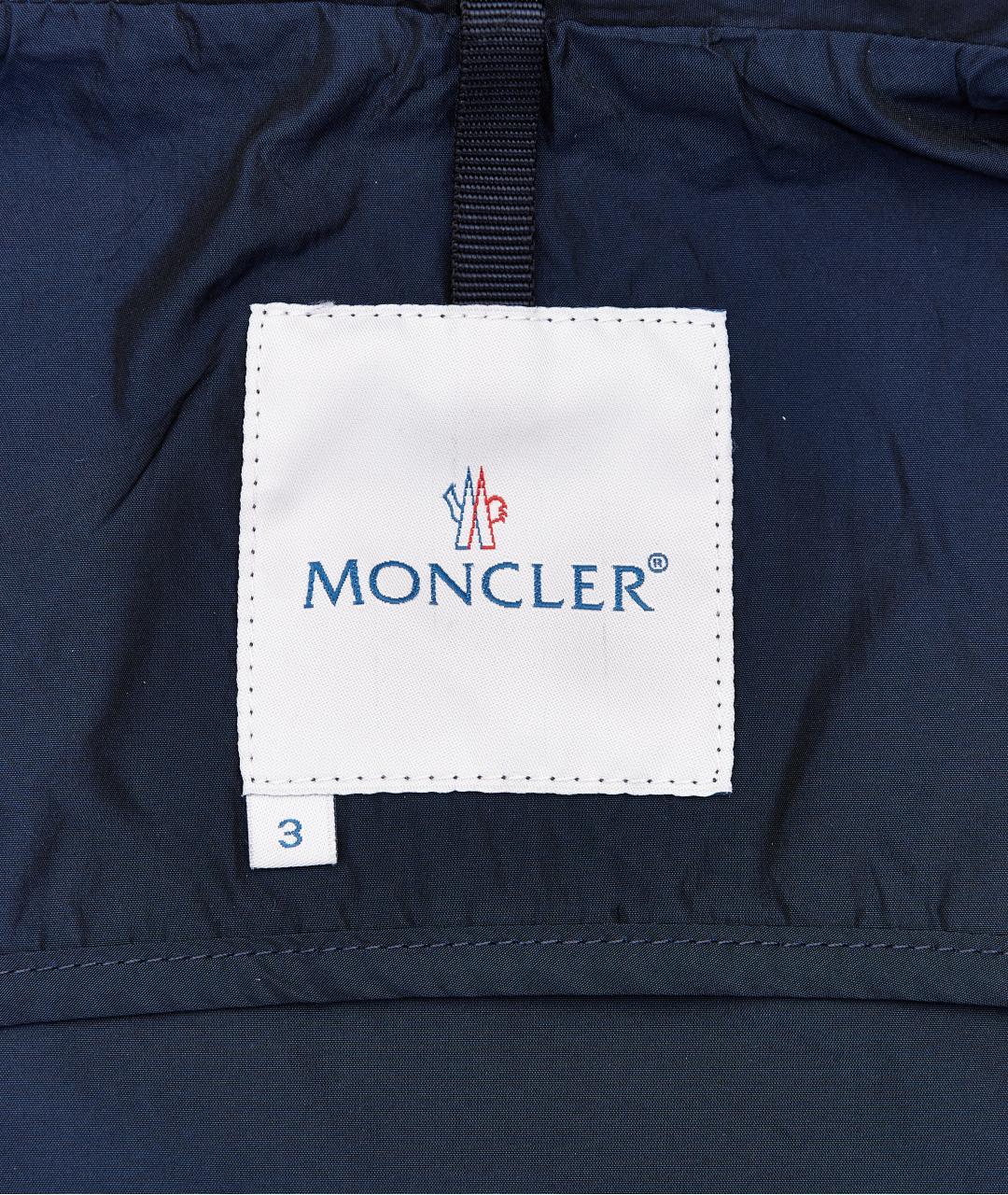 MONCLER Темно-синяя полиэстеровая куртка, фото 7