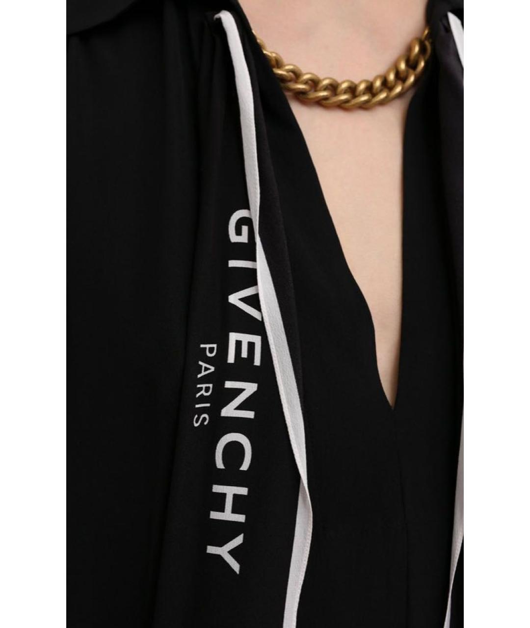 GIVENCHY Черное шелковое повседневное платье, фото 4