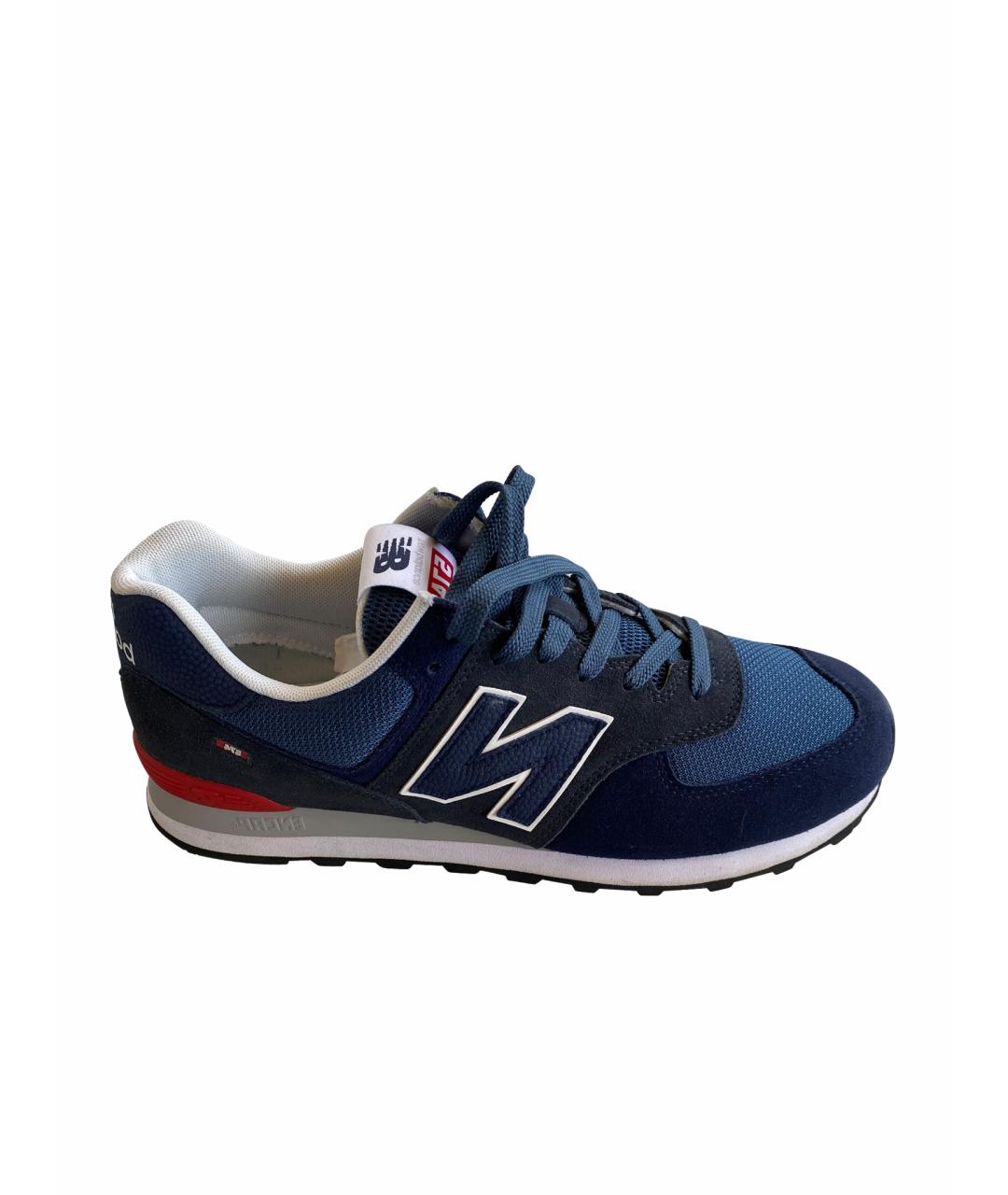 NEW BALANCE Синие замшевые низкие кроссовки / кеды, фото 1