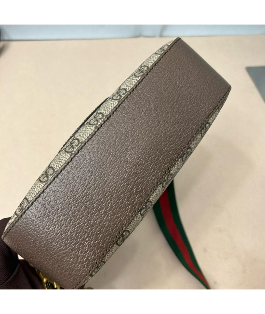 GUCCI Коричневая кожаная сумка через плечо, фото 7