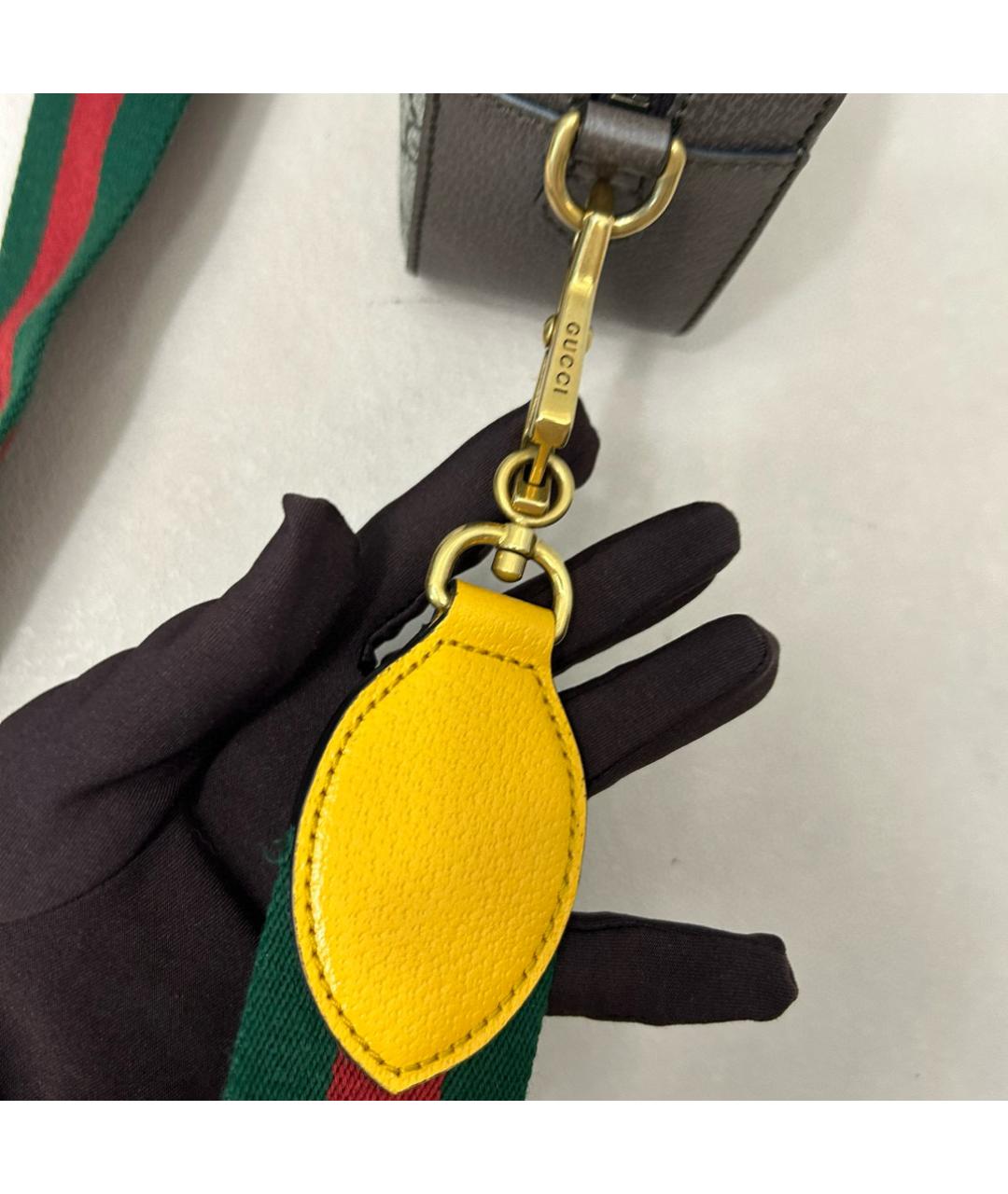 GUCCI Коричневая кожаная сумка через плечо, фото 9