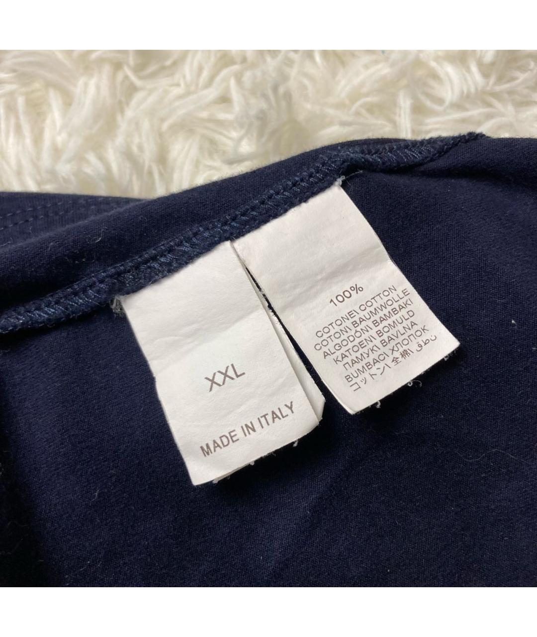 BRUNELLO CUCINELLI Темно-синяя хлопковая футболка, фото 6