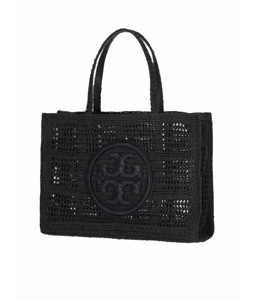 TORY BURCH Черная пелетеная пляжная сумка, фото 1