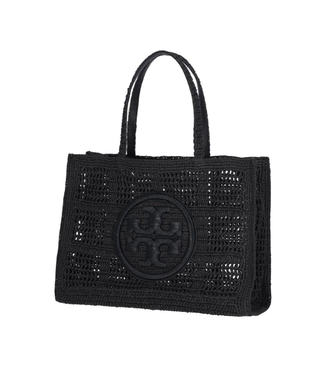 TORY BURCH Черная пелетеная пляжная сумка, фото 9