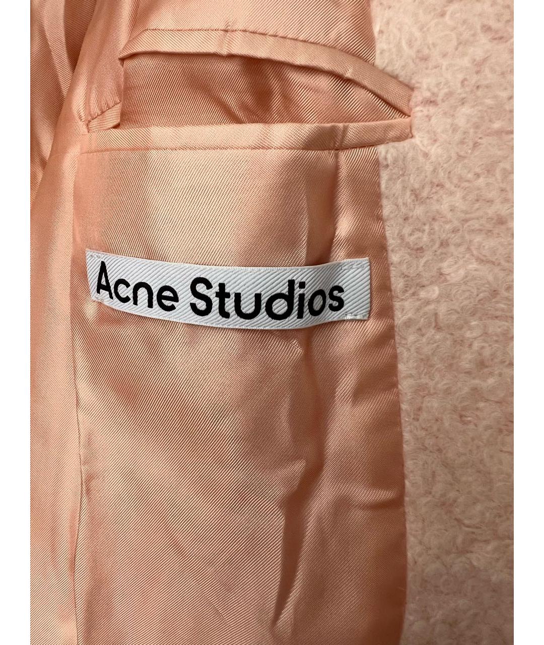 ACNE STUDIOS Розовое шерстяное пальто, фото 8