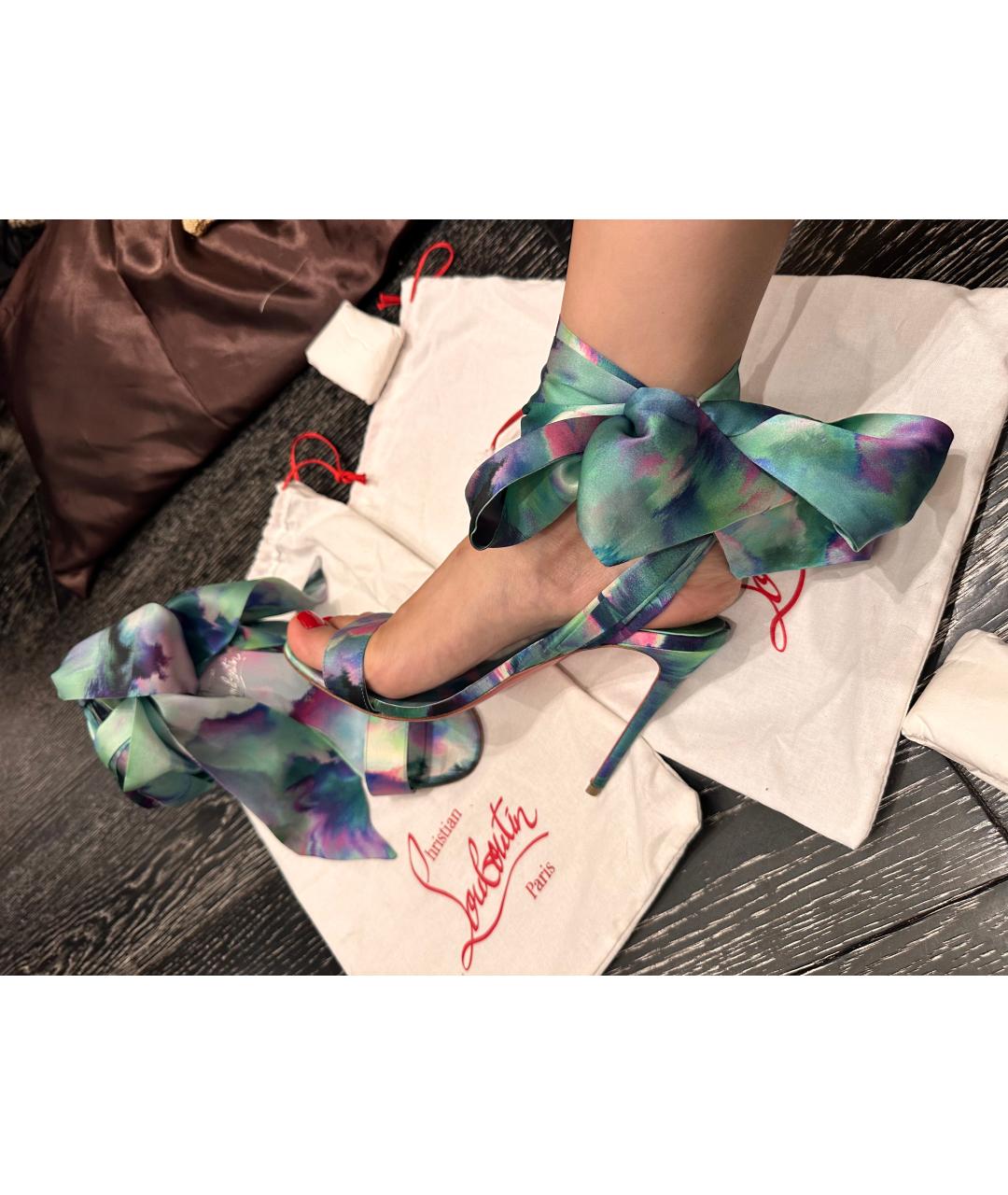 CHRISTIAN LOUBOUTIN Фиолетовые текстильные туфли, фото 6