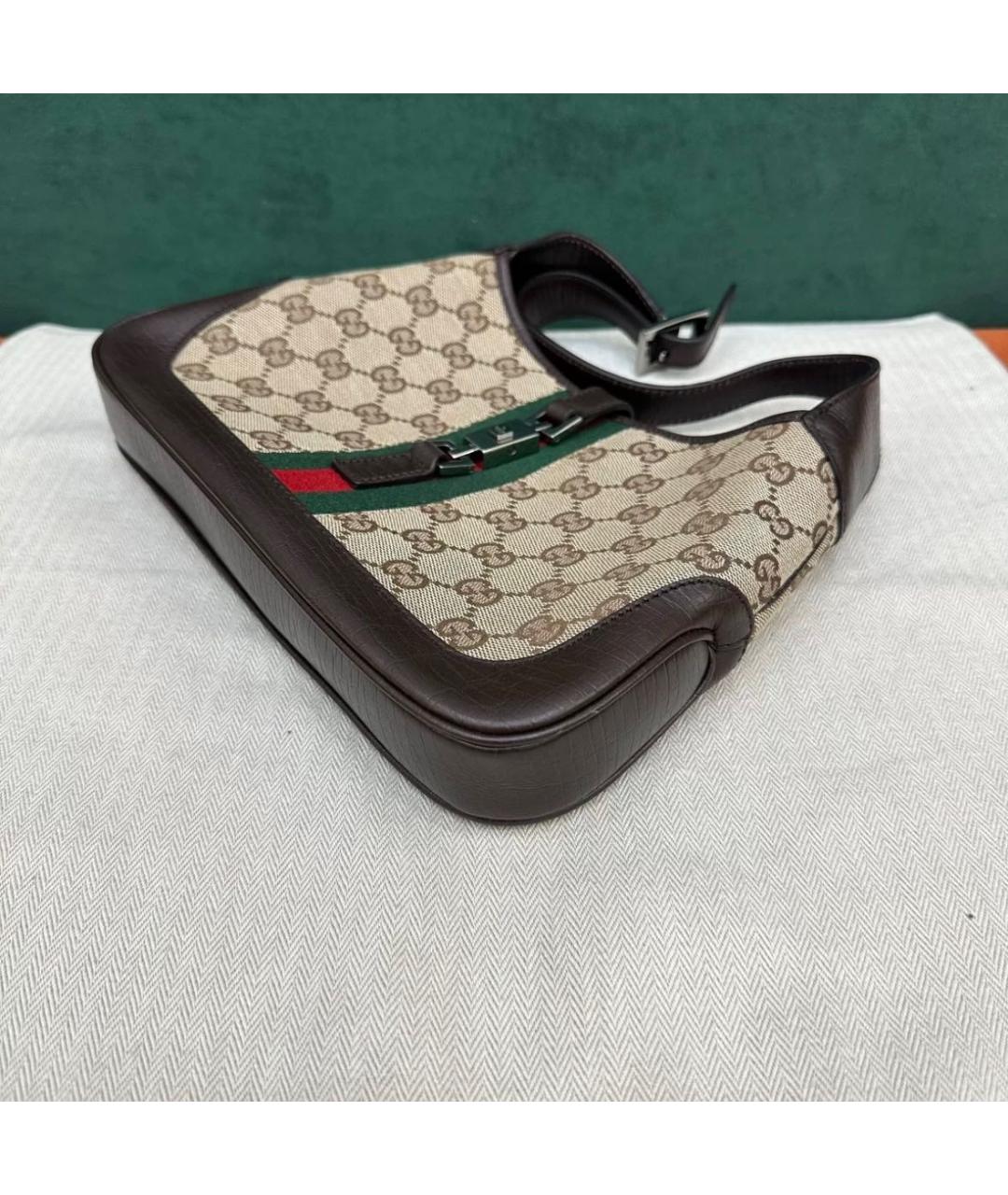 GUCCI Коричневая кожаная сумка тоут, фото 6