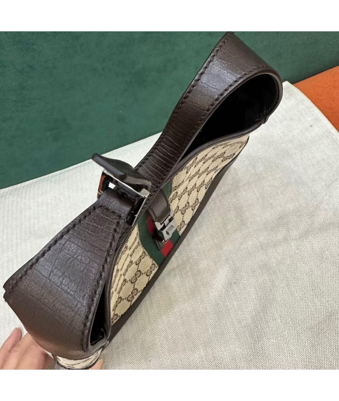 GUCCI Коричневая кожаная сумка тоут, фото 7