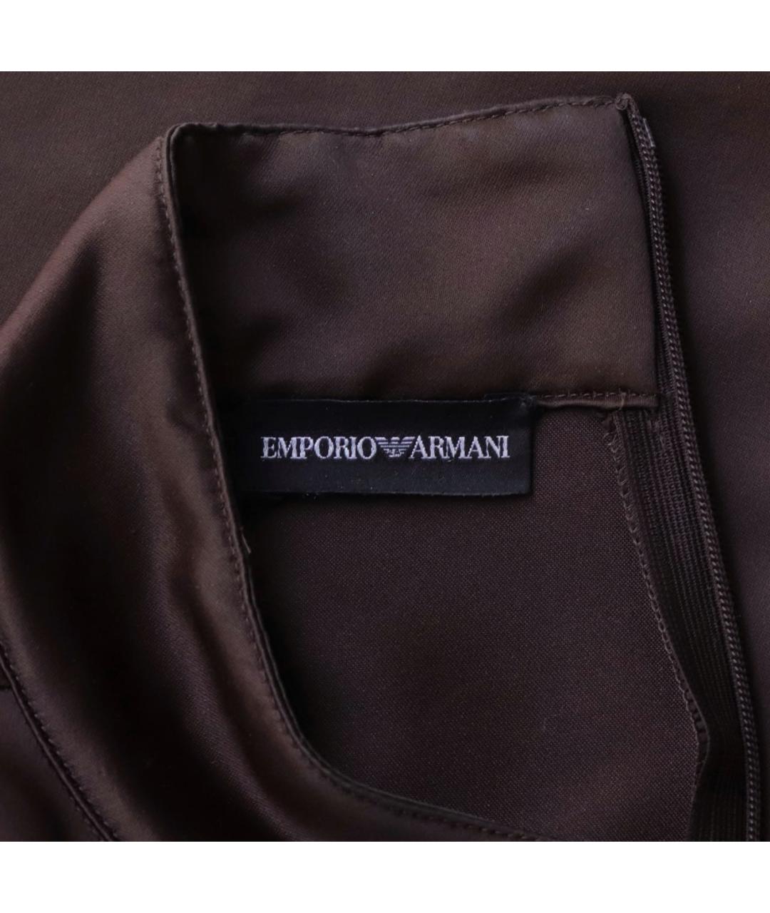 EMPORIO ARMANI Коричневое полиэстеровое коктейльное платье, фото 3