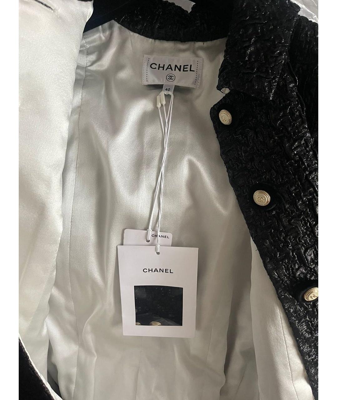 CHANEL Черное полиамидовое пальто, фото 3