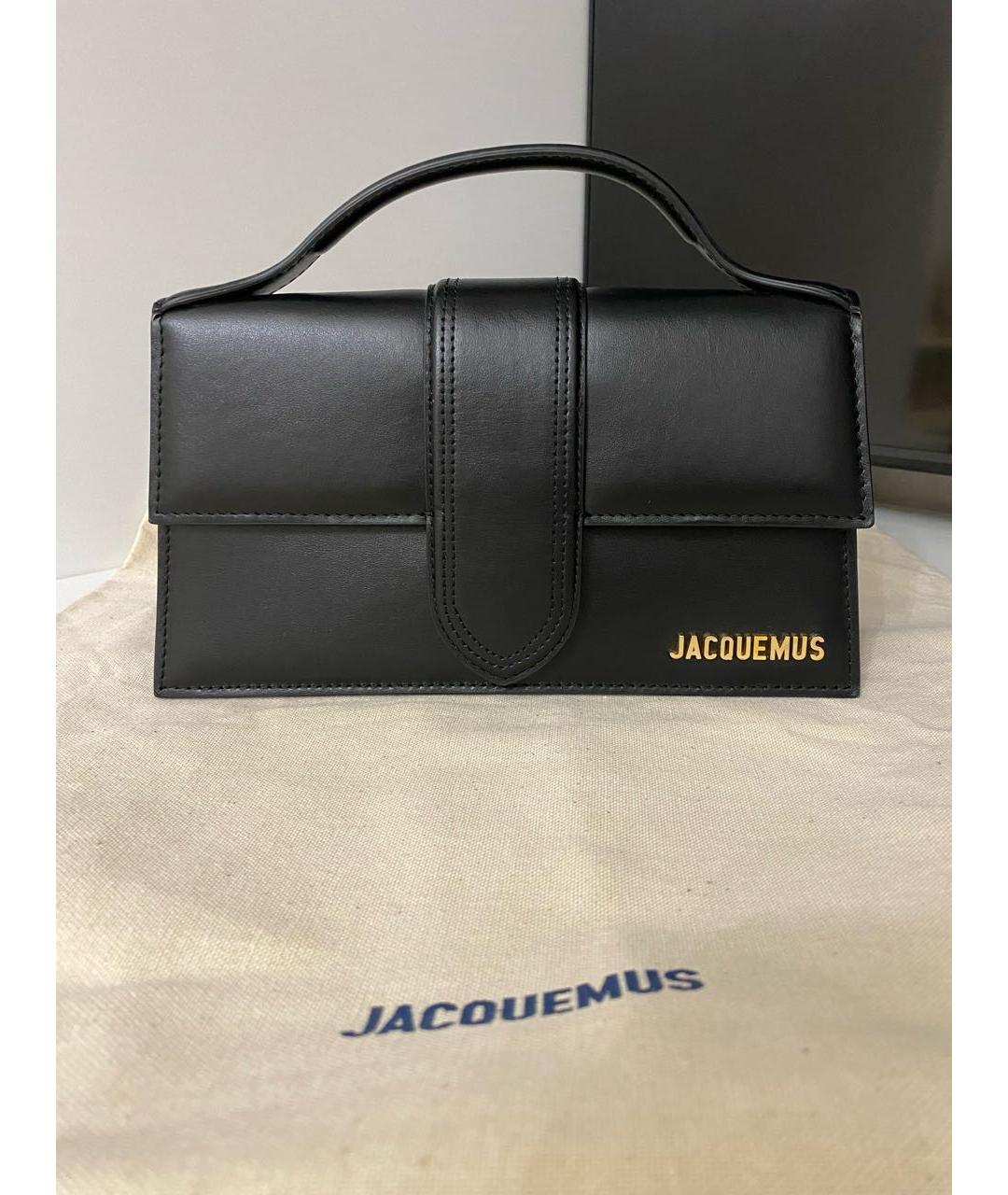 JACQUEMUS Черная кожаная сумка через плечо, фото 3