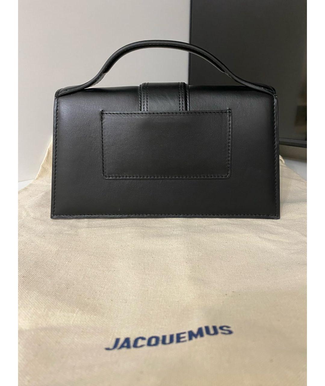 JACQUEMUS Черная кожаная сумка через плечо, фото 2