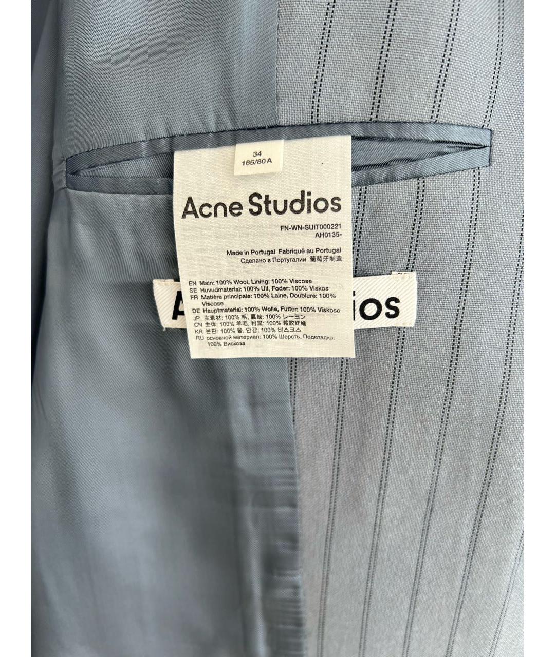 ACNE STUDIOS Голубой шерстяной жакет/пиджак, фото 4