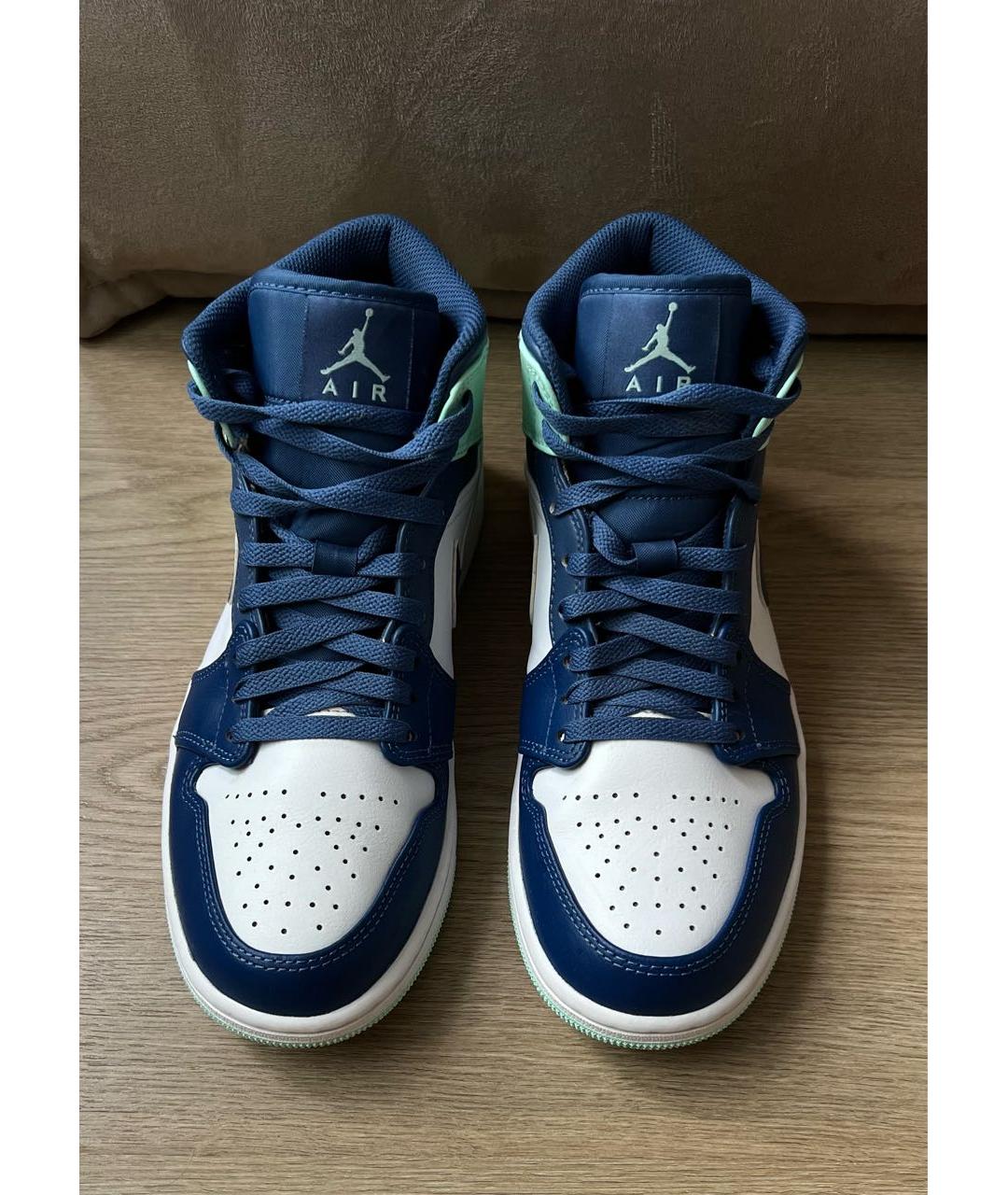 JORDAN Бирюзовые синтетические высокие кроссовки / кеды, фото 2