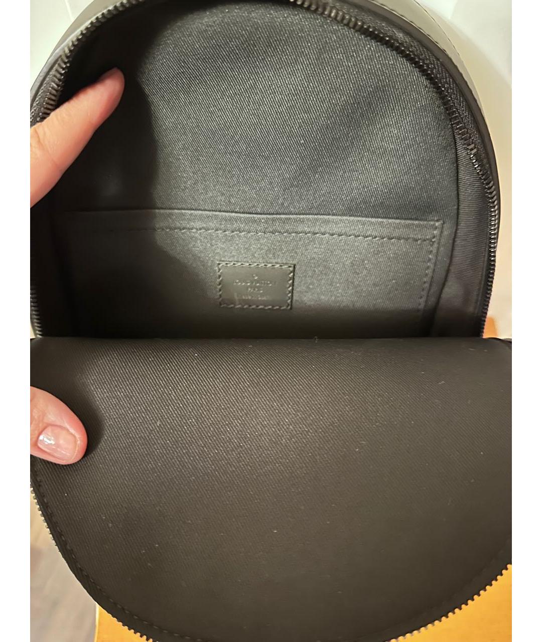 LOUIS VUITTON Черная кожаная сумка на плечо, фото 6