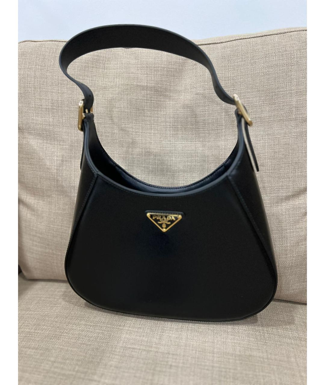 PRADA Черная кожаная сумка через плечо, фото 4