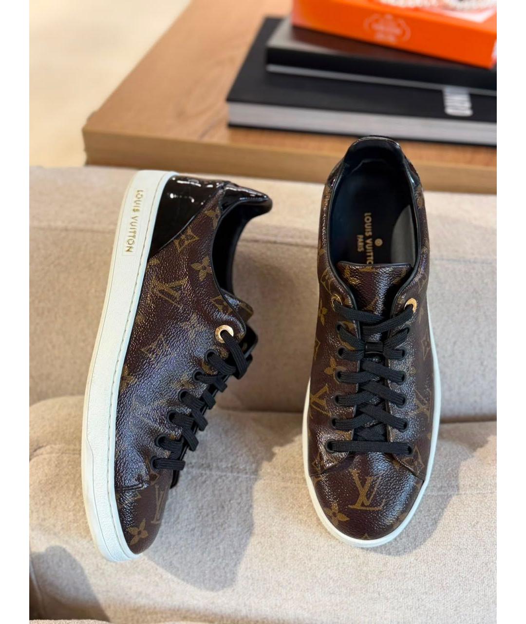 LOUIS VUITTON Коричневые кожаные кеды, фото 4