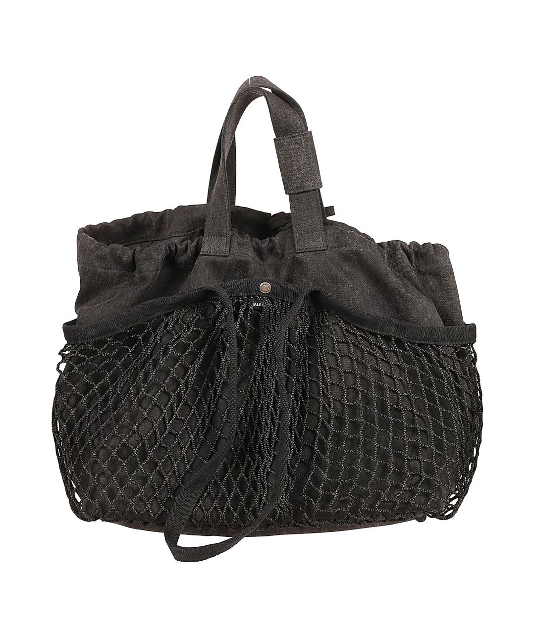 BALENCIAGA Черная хлопковая сумка тоут, фото 2