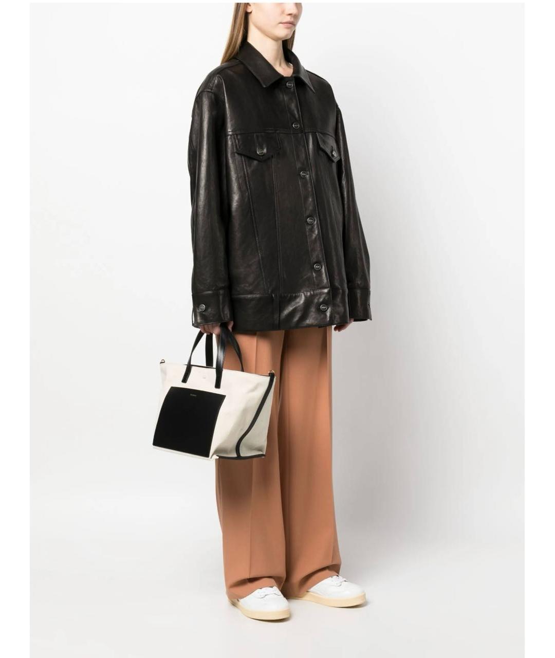 JIL SANDER Бежевая кожаная сумка тоут, фото 8