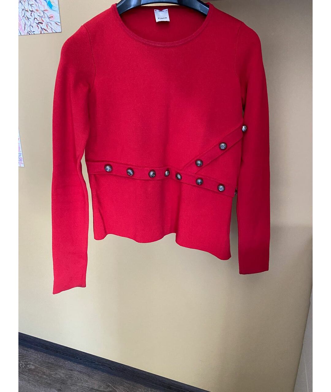 PINKO Красный вискозный джемпер / свитер, фото 5