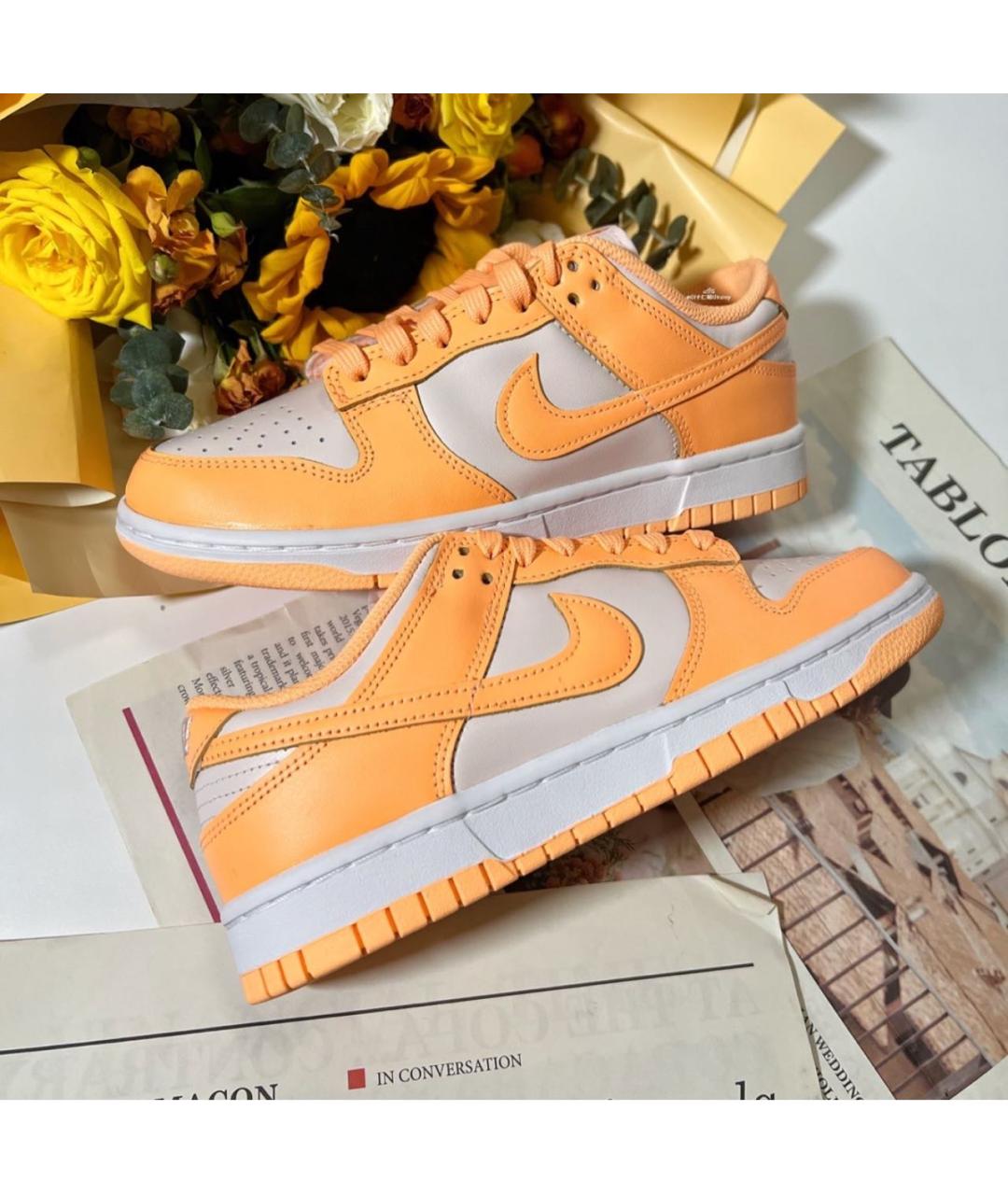 NIKE Оранжевое кожаные кроссовки, фото 5