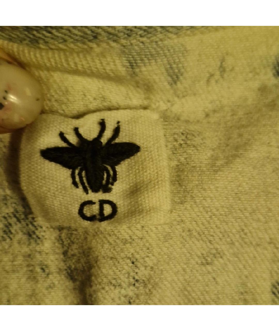 CHRISTIAN DIOR Белое деним повседневное платье, фото 8