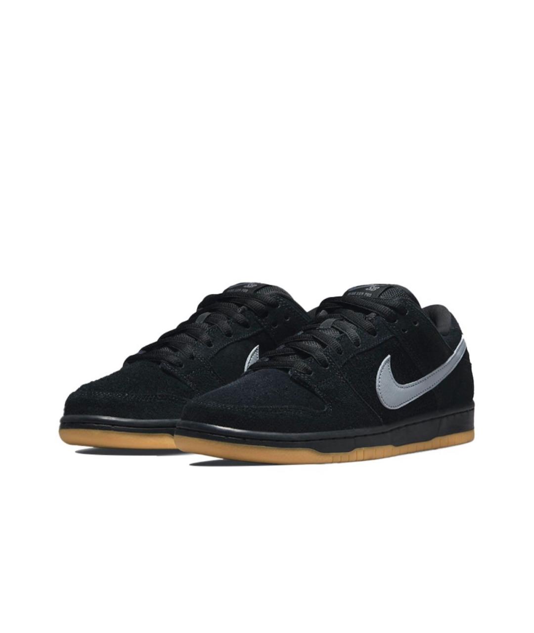 NIKE Черные замшевые низкие кроссовки / кеды, фото 2