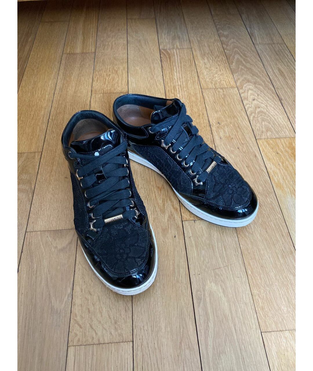JIMMY CHOO Черные ботинки из лакированной кожи, фото 5