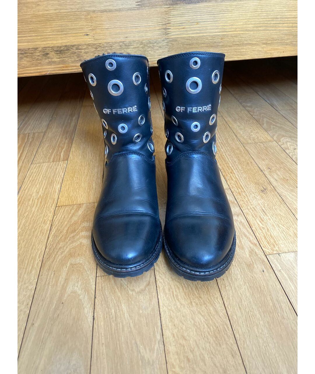 GIANFRANCO FERRE Черные кожаные ботинки, фото 2