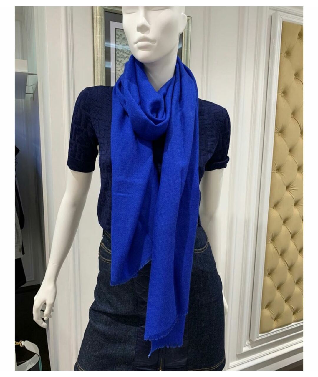 ETRO Синий кашемировый шарф, фото 2