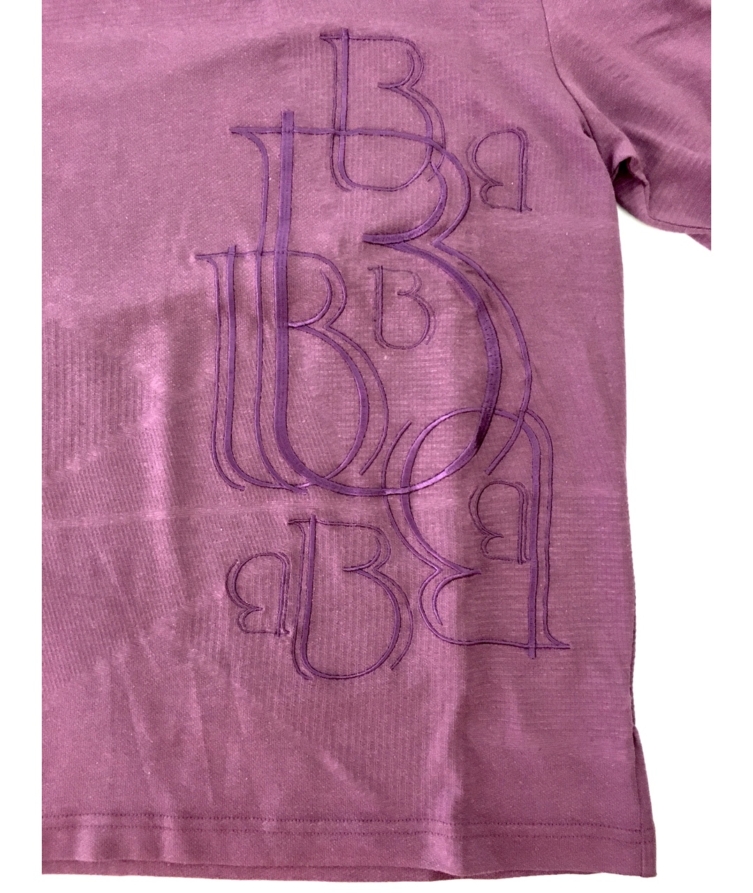 BILANCIONI Фиолетовое хлопко-леновое поло с длинным рукавом, фото 4