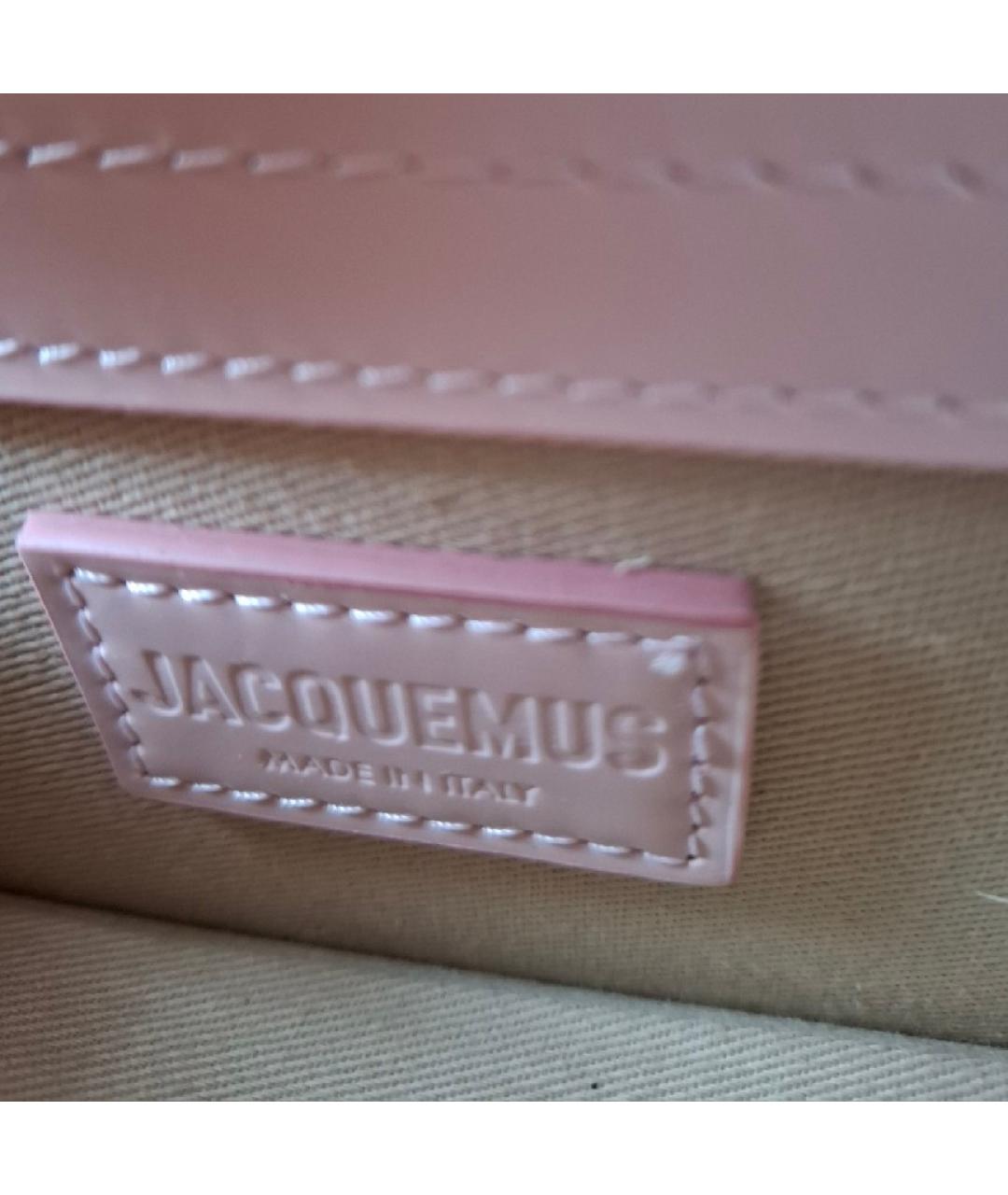 JACQUEMUS Розовая сумка через плечо из лакированной кожи, фото 6