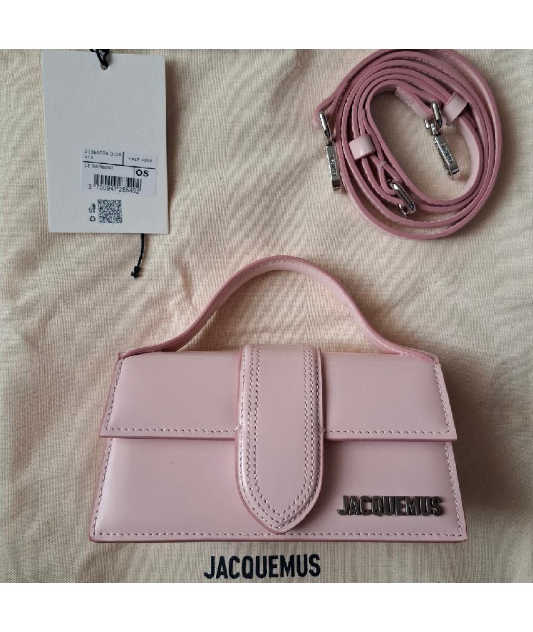 JACQUEMUS Розовая сумка через плечо из лакированной кожи, фото 10