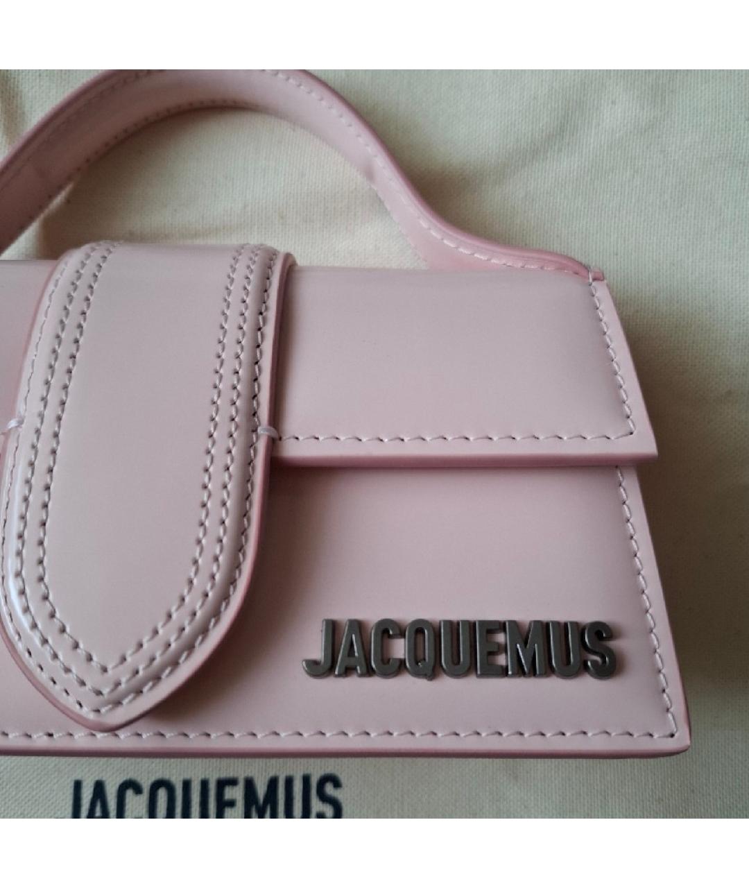 JACQUEMUS Розовая сумка через плечо из лакированной кожи, фото 4