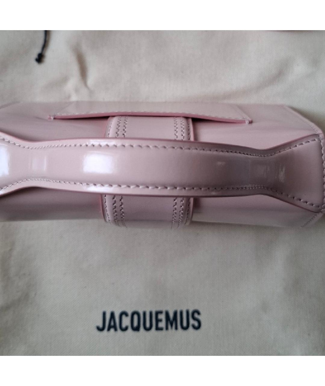 JACQUEMUS Розовая сумка через плечо из лакированной кожи, фото 3
