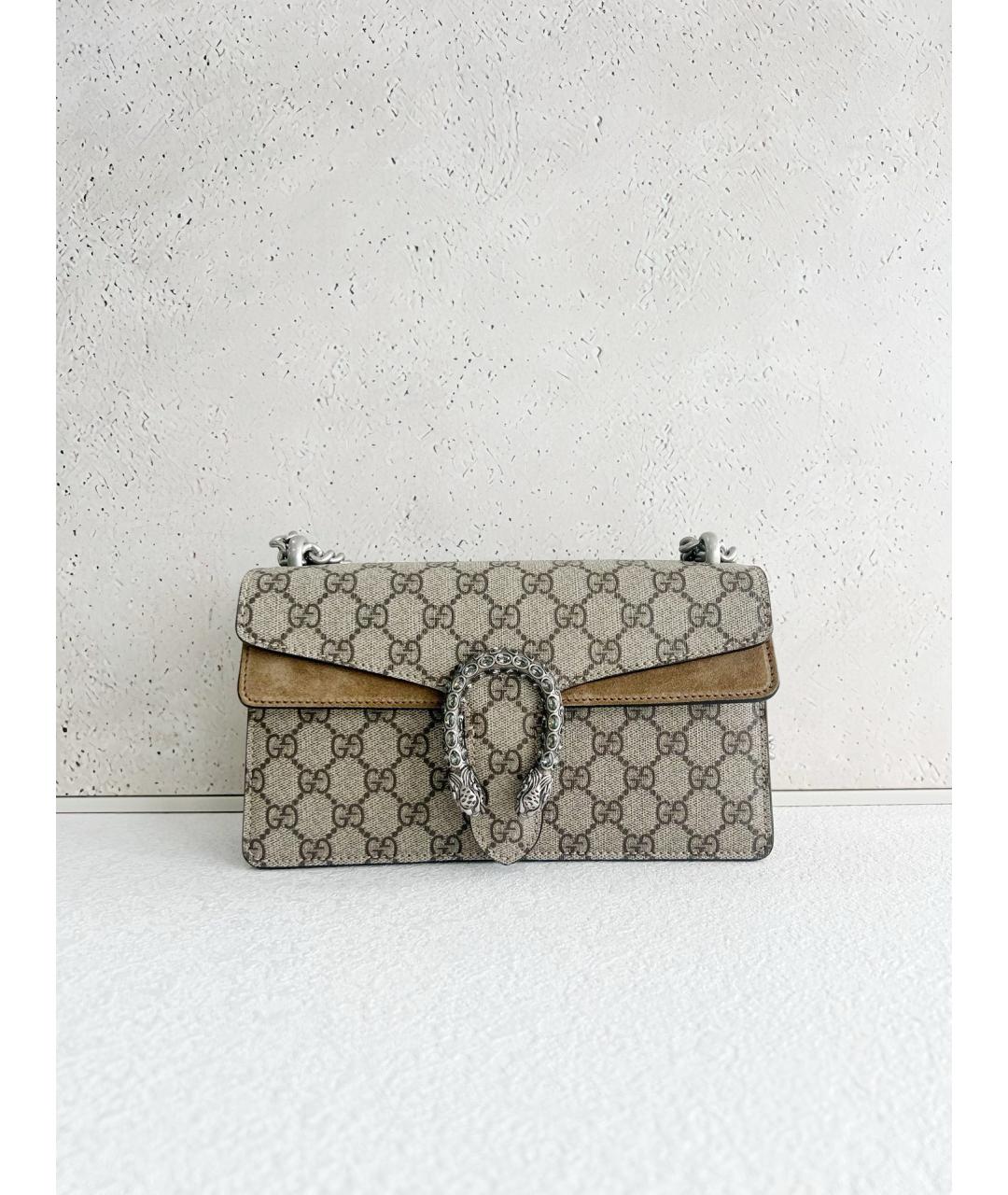 GUCCI Бежевая кожаная сумка через плечо, фото 7