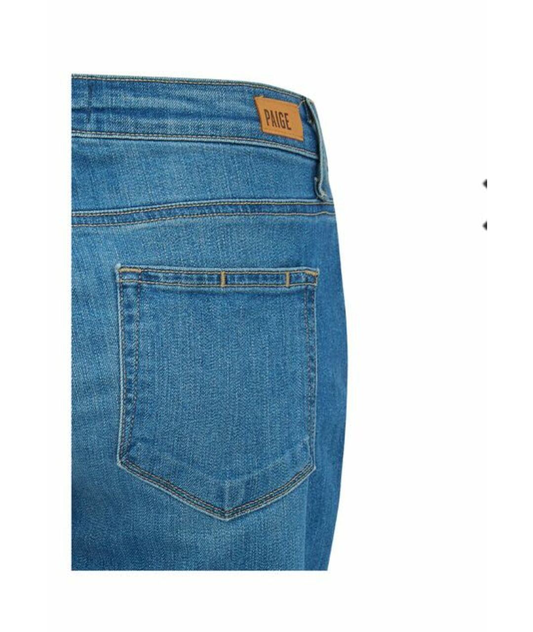 PAIGE Голубые хлопко-полиэстеровые прямые джинсы, фото 7