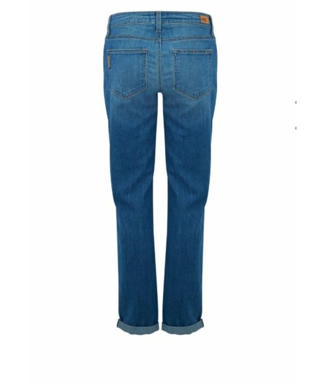 PAIGE Голубые хлопко-полиэстеровые прямые джинсы, фото 2